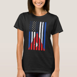 T-shirt Racines Cubaines Drapeau Usa Patrimoine Demi Cuba