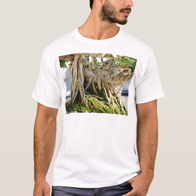 T-shirt Racines d'arbre de bonsaïs de banian de Ficus (Devant)
