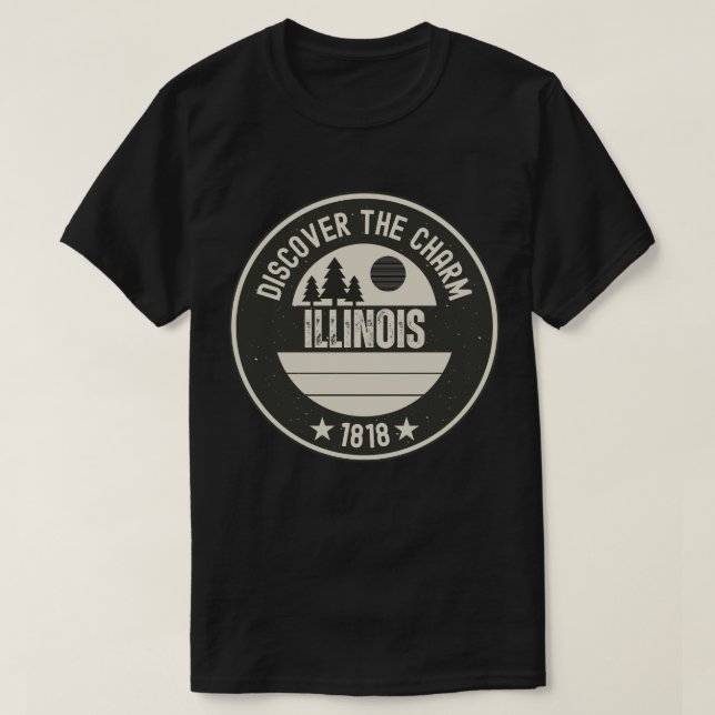 T-shirt Racines de l'Illinois - Amour de l'État du Midwest (Design devant)