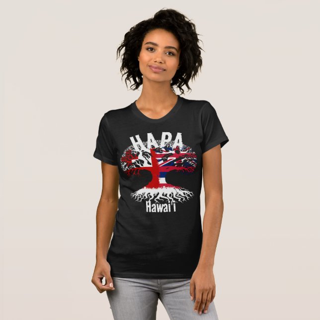 T-SHIRT RACINES HAPA TONGA HAWAII (Devant entier)