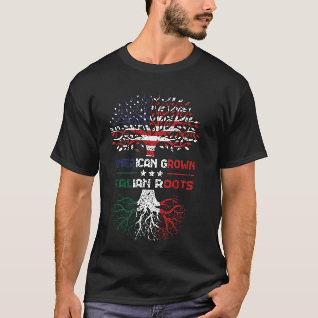 T-shirt Racines italiennes américaines cultivées Italie Us (Devant)