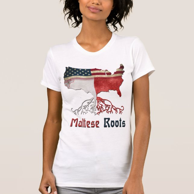 T-shirt Racines maltaises américaines (Devant)