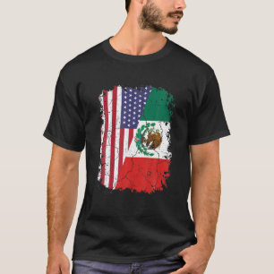 T-shirt RACINES MEXICAINES   Drapeau semi-américain   MEX