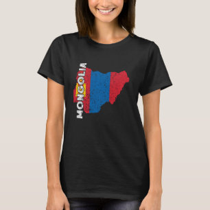 T-shirt Racines mongoles Drapeau de la Mongolie Carte Fier