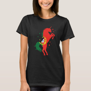 T-shirt Racines Portugaises Licorne Drapeau Portugal