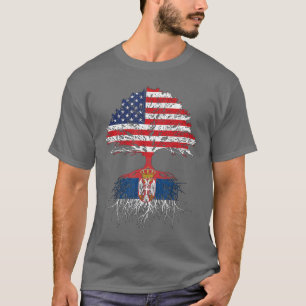 T-shirt Racines serbes Drapeau serbo-américain Citoyenneté