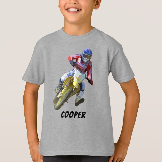 T-shirt Racing Motocross Rider Graphic Art (Devant)