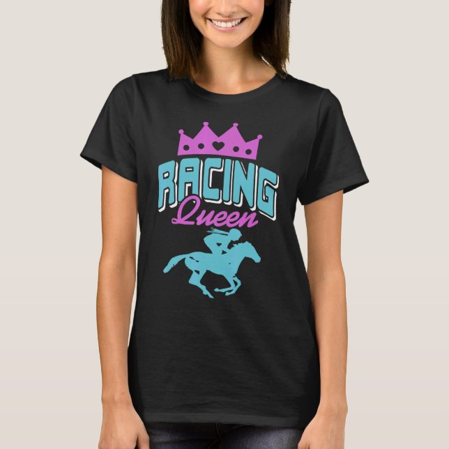 T-shirt Racing Queen Awesome Retro Horse Racing Présent (Devant)