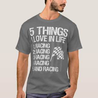 T-shirt Racing USA Drapeau Pour Race Car Parties 5 Choses 