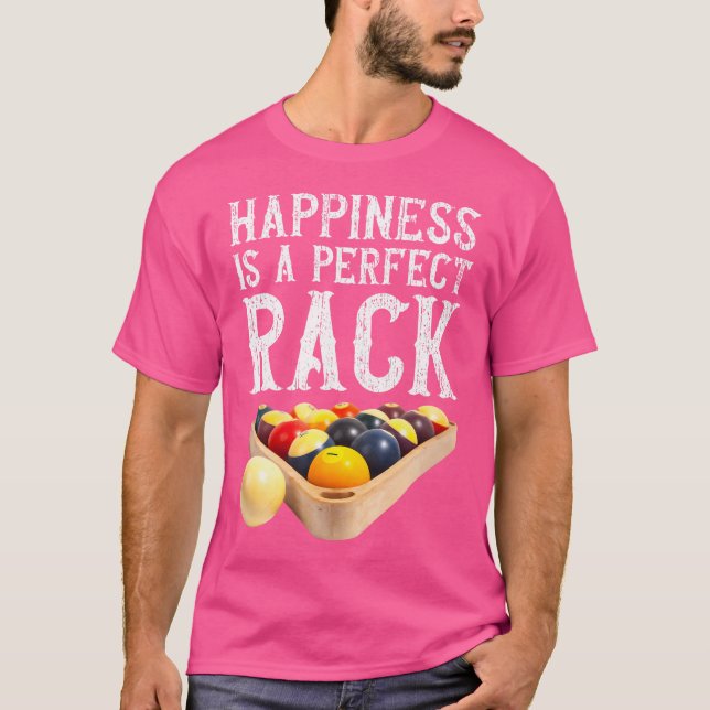 T-shirt Rack Funny Billard 8 Ball Pool Billard Joueur (Devant)
