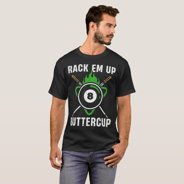 T-shirt Rack'em up Buttercup | Jeu de billard (Devant entier)