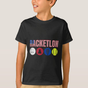 T-shirt Racketlon Usa - Tennis de Table Badminton Squash T