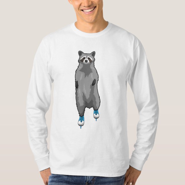 T-shirt Racon au patinage sur glace avec patins sur glace (Devant)