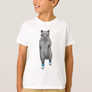 T-shirt Racon au patinage sur glace avec patins sur glace
