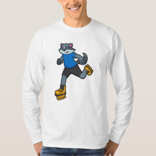 T-shirt Racon comme patineur avec patins en ligne