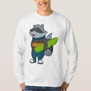 T-shirt Racoon as Snowboarder avec snowboard