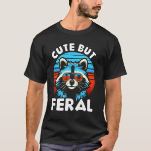 T-shirt Racoon Coloré Mignonne Mais Feral Fruit Avec Sungl