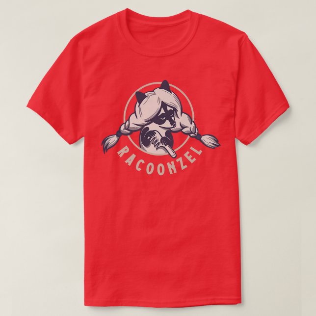 T-shirt Racoon drôle conte de fées Racoonzel (Design devant)