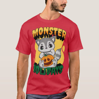 T-shirt Racoon mignon avec JackOLantern Citrouille pour Ha