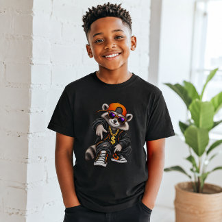 T-shirt Racoon Streetwear Hip Hop Drôle et Cool