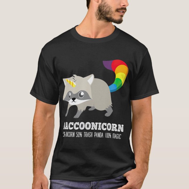 T-shirt Racoonicorn Funny rash Panda Raccoon Unicorn (Devant)