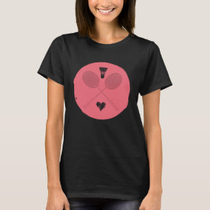 T-shirt Racquet de Badminton Sport Un coeur touche l'amour