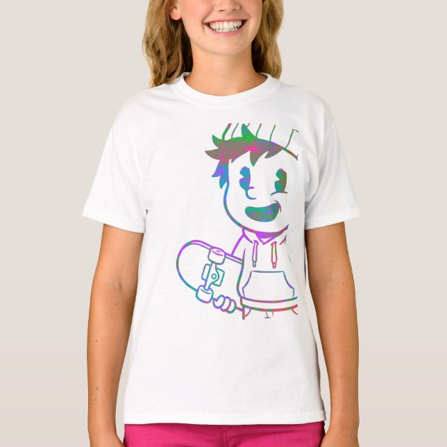 T-shirt Rad Orange: Skater Boy Retro (Devant)