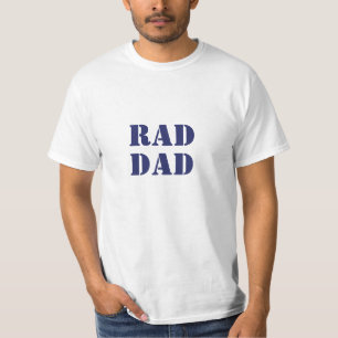 T-shirt Rad Papa blanc & bleu marine cool de typographie m