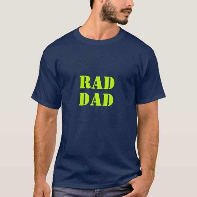 T-shirt Rad Papa néon vert marine bleu typographie moderne (Devant)