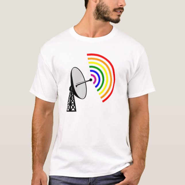 T-shirt Radar gai de l'arc-en-ciel LGBT de Gaydar (Devant)