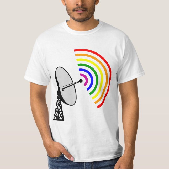 T-shirt Radar gai de l'arc-en-ciel LGBT de Gaydar (Devant)
