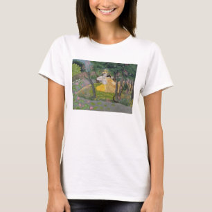 T-shirt Radha et Krishna embrassent dans un bosquet de fle