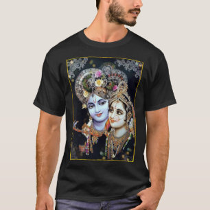 T-shirt Radha-Krishna : Fleurs divines de ॐ d'amour