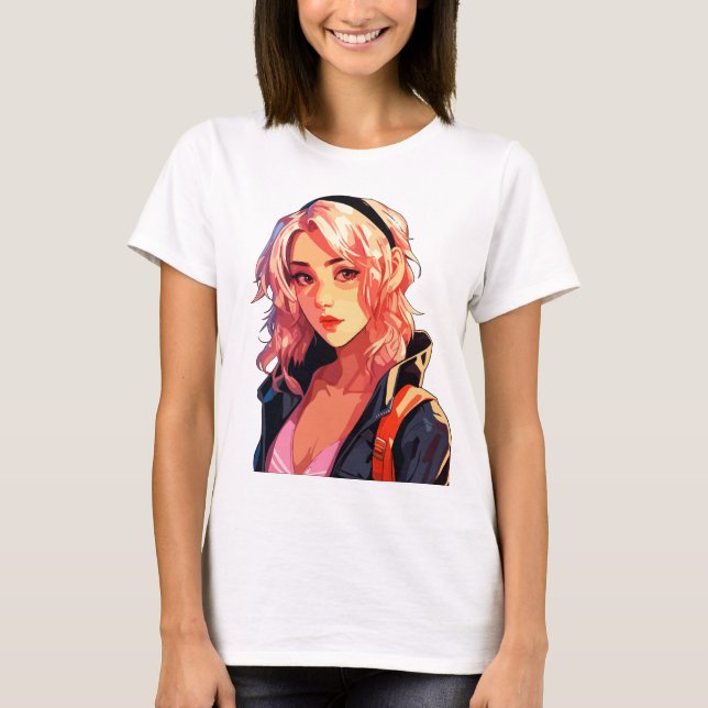 T-shirt Radiant Anime Girl : Belle Art Manga (Devant)