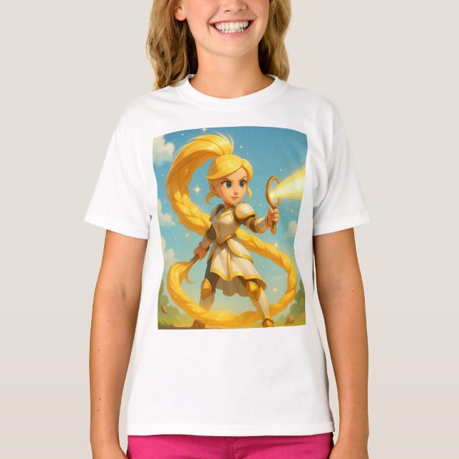 T-shirt Radiant Warrior — Héroïne du côté léger (Devant)