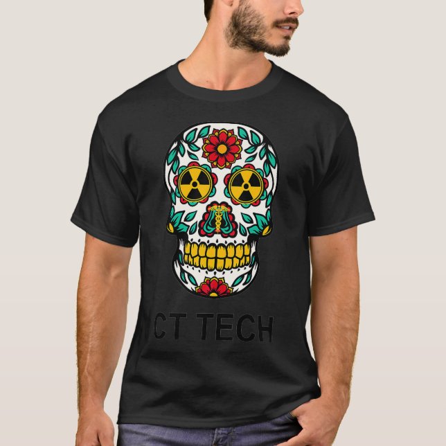T-shirt Radiation nucléaire Radioactive Sugar Skull Radiol (Devant)