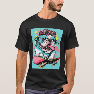T-shirt Radical Bulldog Skater Régler Les Rues