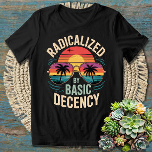 T-shirt Radicalement Par Décence De Base Rétro Sunset Sung