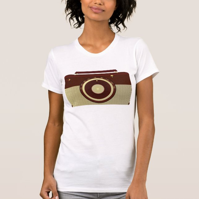 T-shirt Radio Brown Rétro Et Antique Or (Devant)