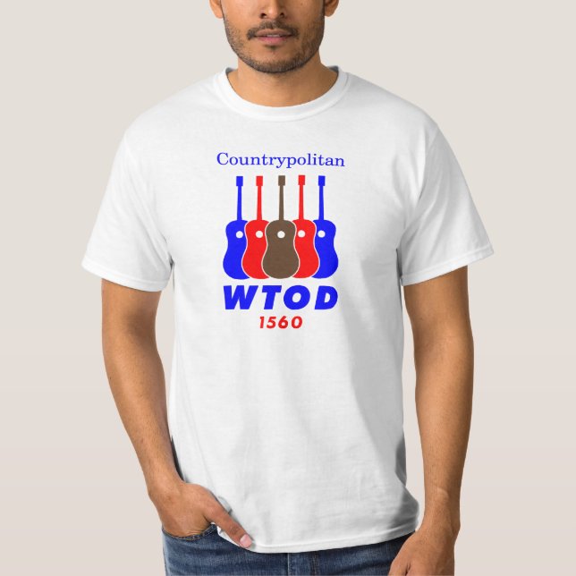 T-shirt radio des années 1970 WTOD 1560 AM Countrypolitan (Devant)