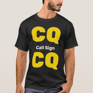 T-shirt Radio Ham Shirt Gold CQ Light Gray Call