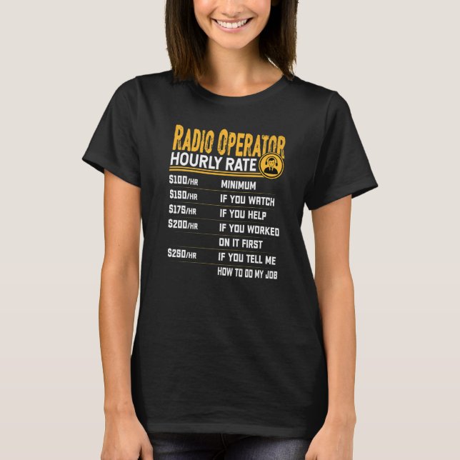 T-shirt Radio Opérateur Tarification horaire Radio (Devant)