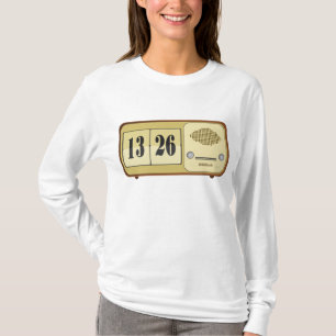 T-shirt Radio-réveil à horloge Flip Vintage Rétro