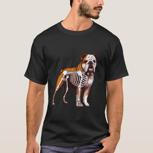 T-shirt Radiographie de l'anatomie du corps de Bulldog Squ (Devant)