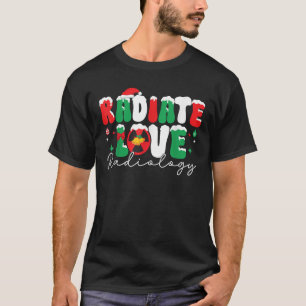 T-shirt Radiologie de l'amour de Noël Chapeau de Père Noël