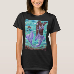 T-shirt Raeni Mermaid à la tortue de mer par Renee Lavoie