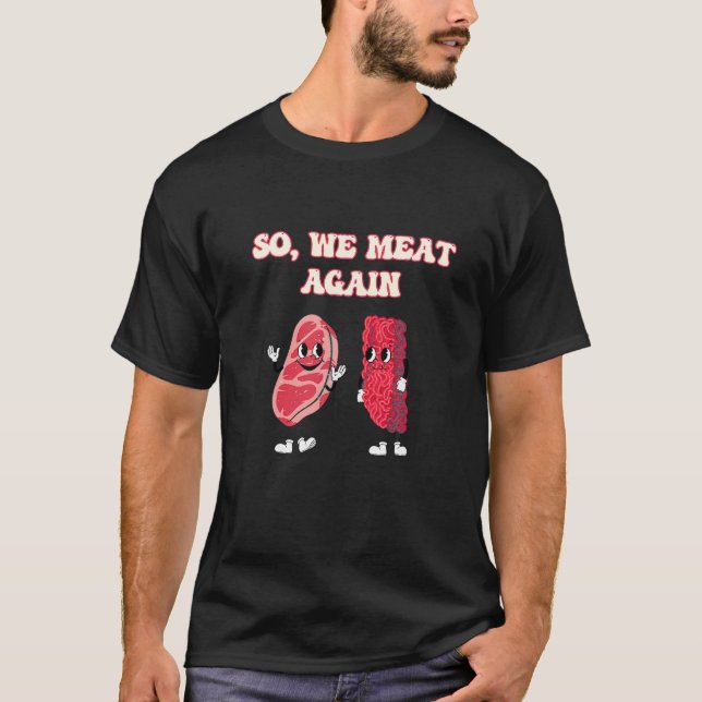 T-shirt Raffin de viande Pun de viande Lover Lover Steak L (Devant)