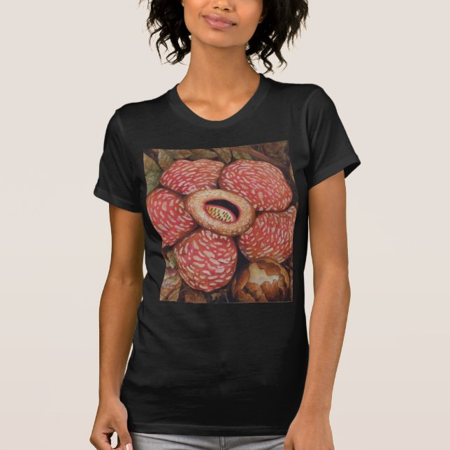 T-shirt Rafflesia d'art d'aquarelle du Bornéo (Devant)