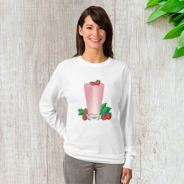 T-shirt Rafraîchir Berry Smoothie Boisson Rose (Créateur téléchargé)