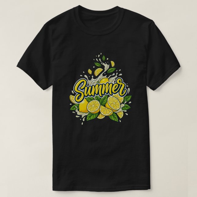 T-shirt Rafraîchissante explosion de citron tropical d'été (Design devant)